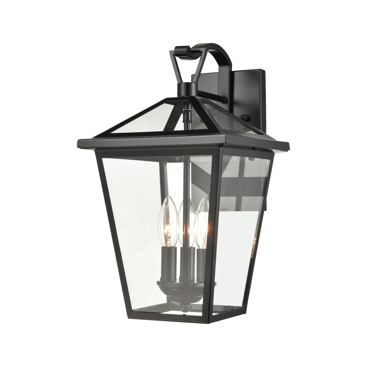 OL11339-BK 16 x 9 x 11 in. Main Street High 3-Light Outdoor Sconce - Black