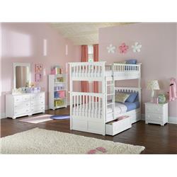 Picture of Atlantic Furniture AB55142 Columbia Bunkbed with Urban Bed Drawers - White&#44; Twin Over Twin Size