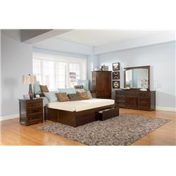 Picture of Atlantic Furniture AP8143004 Concord Flat Panel Footboard x 2 - Antique Walnut, Queen Size