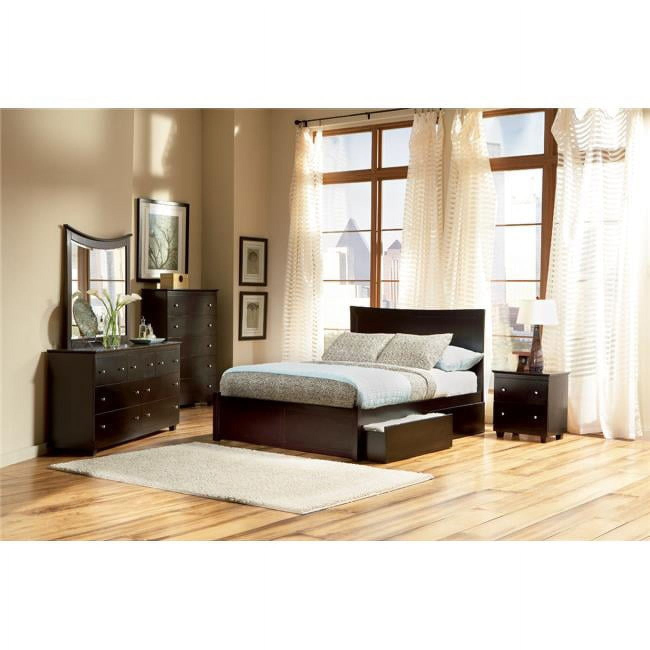 Picture of Atlantic Furniture AP8732171 Miami Flat Panel Footboard with Matching Bed Drawer x 1 - Espresso, Full Size