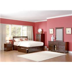 Picture of Atlantic Furniture AP9052004 Brooklyn Flat Panel Footboard Bed - Antique Walnut&#44; King Size