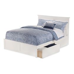 Picture of Atlantic Furniture AR8246112 Nantucket Match Footboard with Urban Bed Drawers x 1 - White, Queen Size