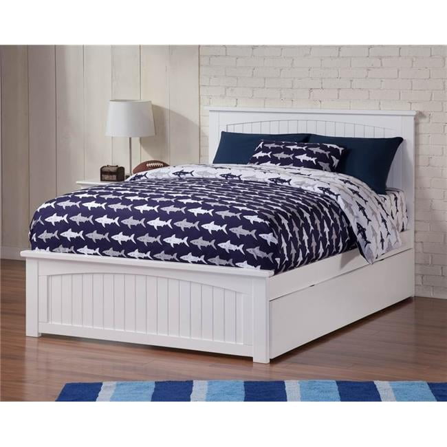 Picture of Atlantic Furniture AR8236012 Nantucket Match Footboard with Urban Trundle Bed - White, Full Size