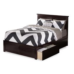 Picture of Atlantic Furniture AR8246111 Nantucket Match Footboard with Urban Bed Drawers x 1 - Espresso, Queen Size