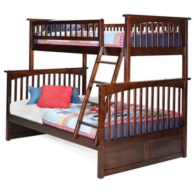 Picture of Atlantic Furniture AB55204 Columbia Bunkbed, Twin Over Full Size - Antique Walnut