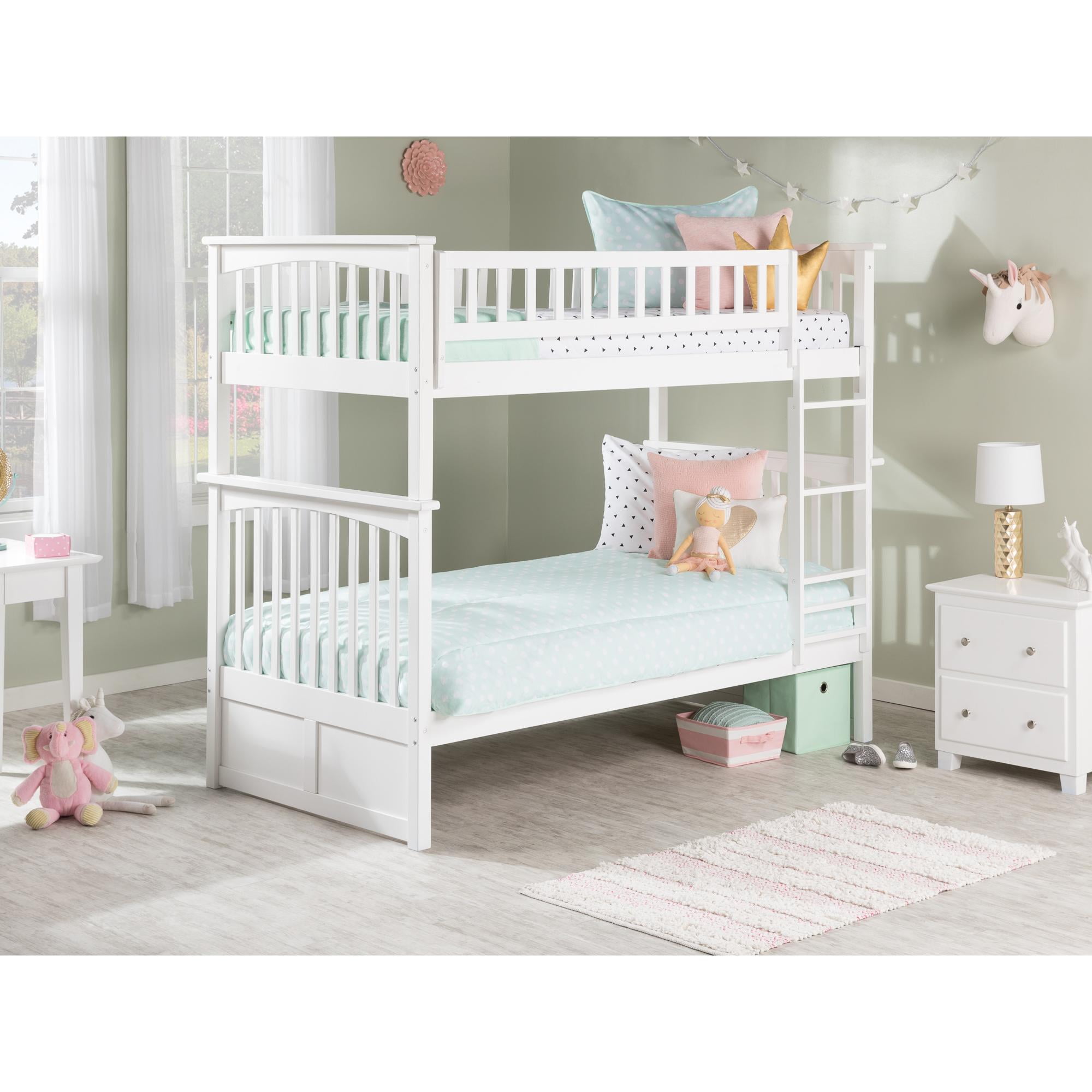Picture of Atlantic Furniture AB55102 Columbia Bunk Bed&#44; White - Twin & Twin