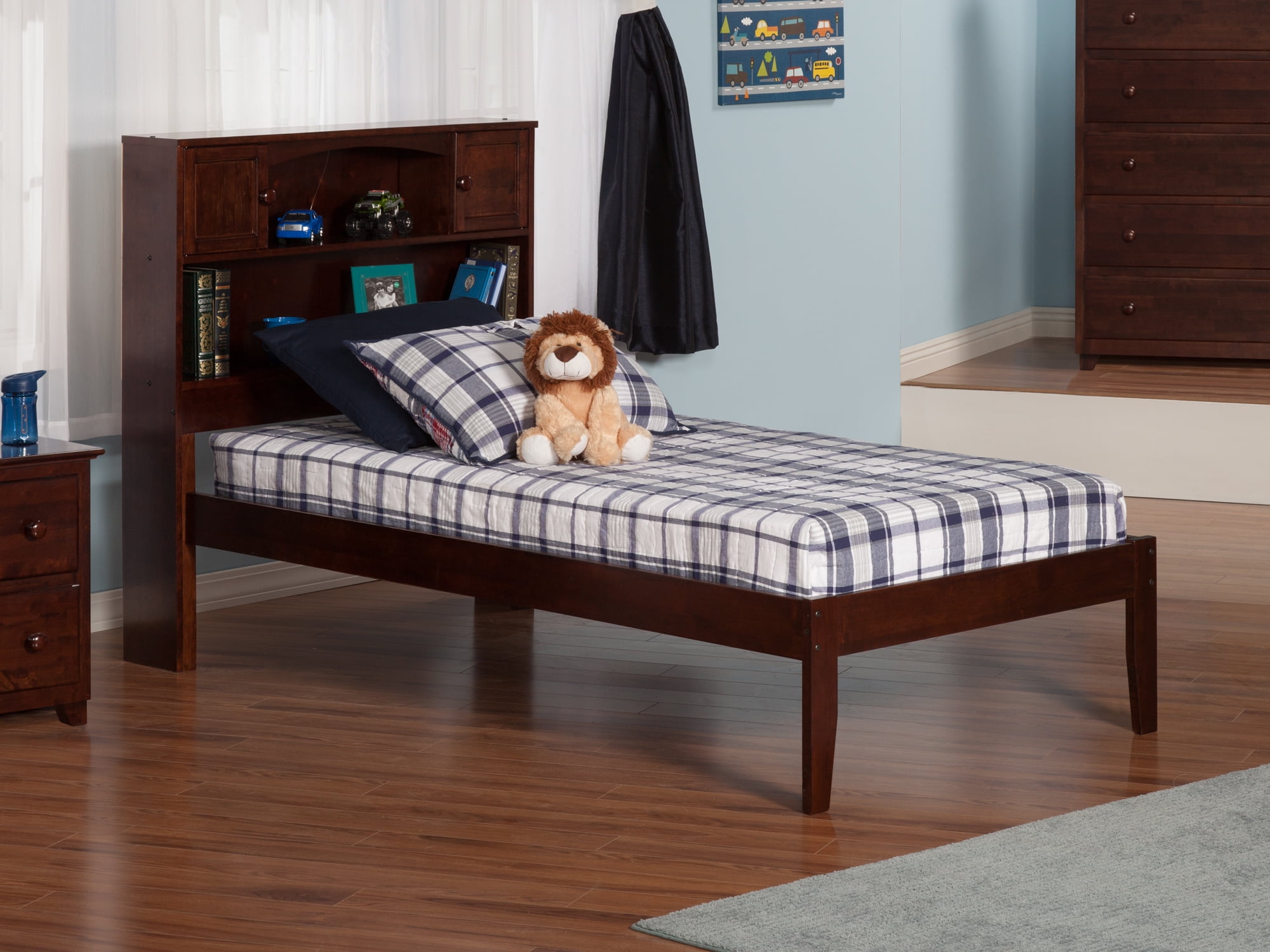 Picture of Atlantic Furniture AR8511004 Newport Open Foot Bed, Antique Walnut - Twin Extra Large