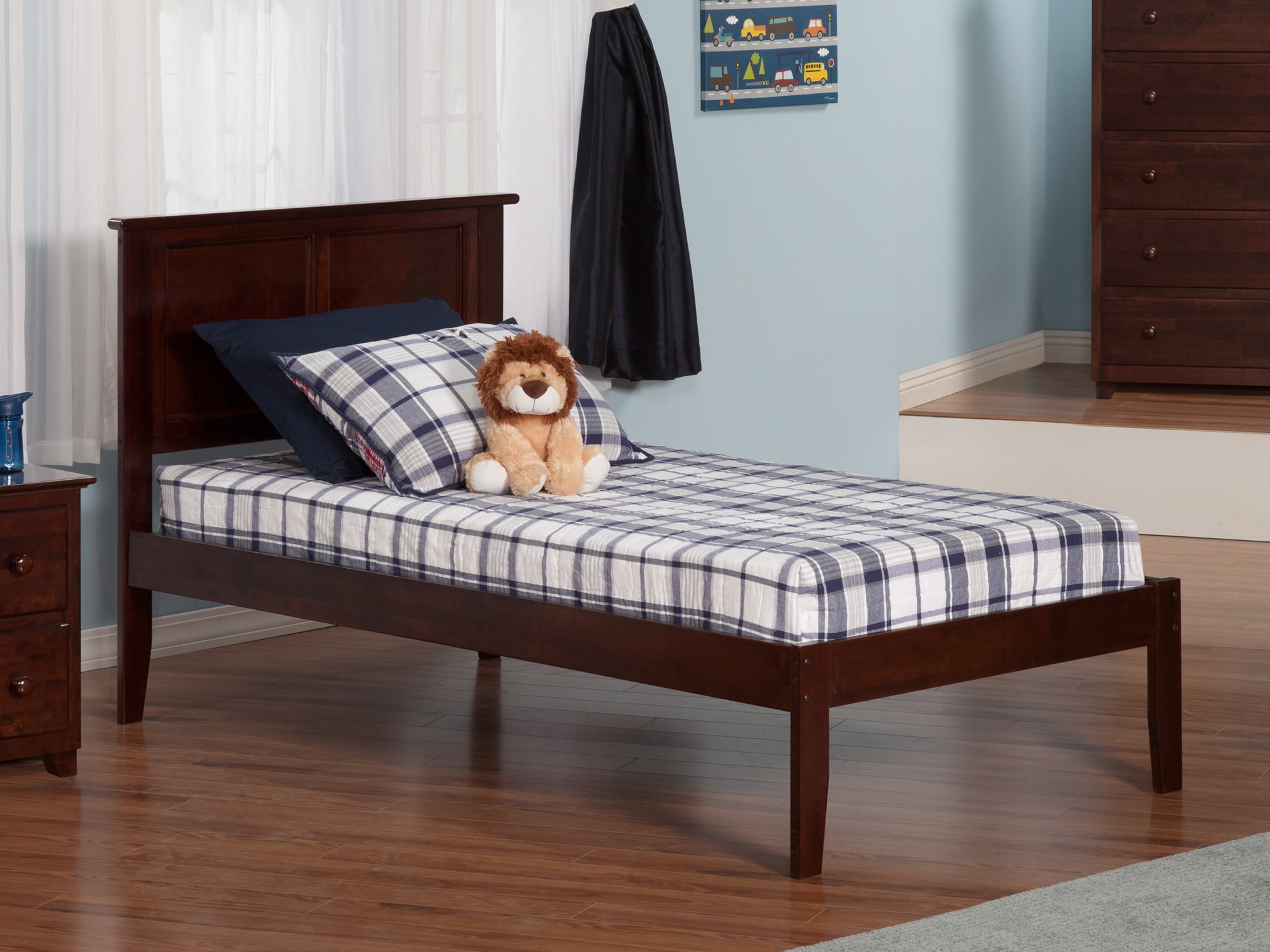 Picture of Atlantic Furniture AR8611004 Madison Open Foot Bed&#44; Antique Walnut - Twin Extra Large