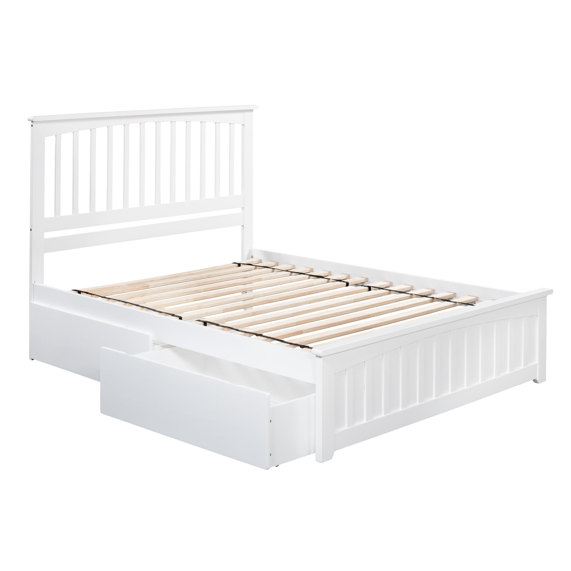 AR8736112 Mission Match Foot Board with Urban Bed Drawers, White - Full -  Atlantic Furniture