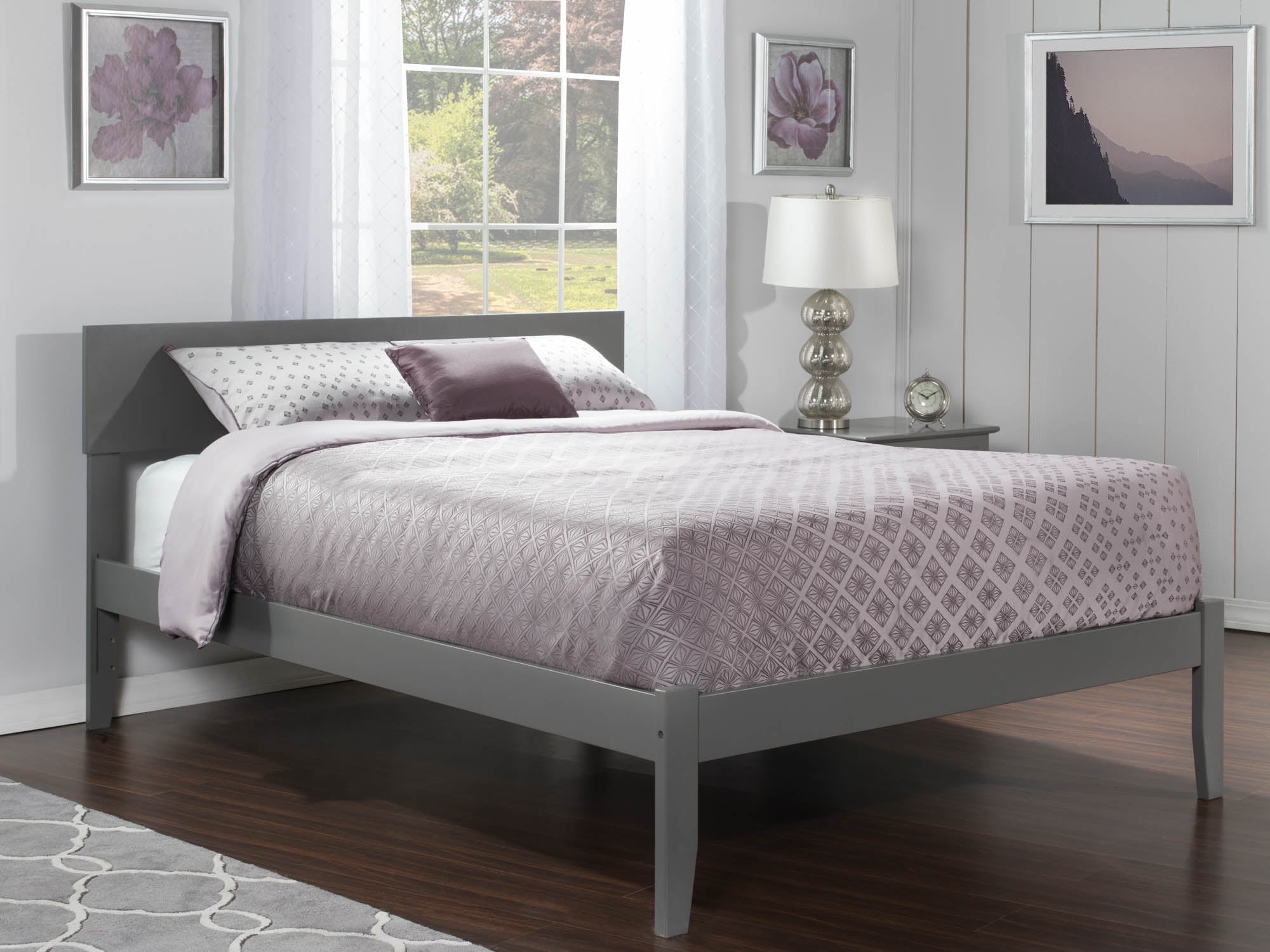 Picture of Atlantic Furniture AR8141009 Orlando Queen Platform Bed with Open Foot Board - Grey