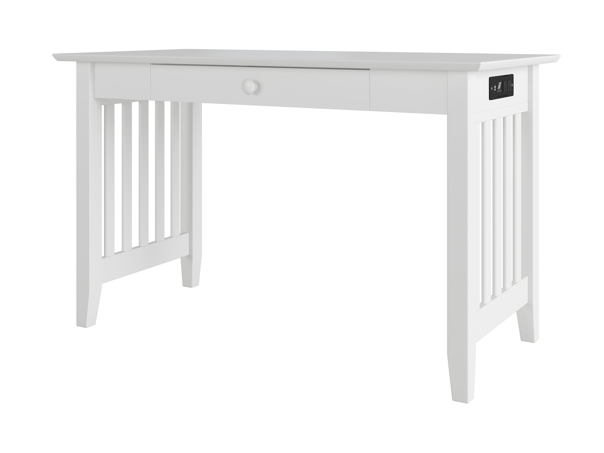 Picture of Atlantic Furniture AH12222 24 x 48 x 29.38 in. Mission Desk with Drawer & Charger&#44; White