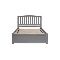 AR8852119 79.38 x 83.63 x 50 in. Richmond Platform Bed with Flat Panel Foot Board & 2 Urban Bed Drawers in Grey - King -  Atlantic Furniture