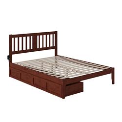 Picture of Atlantic Furniture AG8913444 Tahoe Queen Bed with USB Turbo Charger & 2 Extra Long Drawers&#44; Walnut