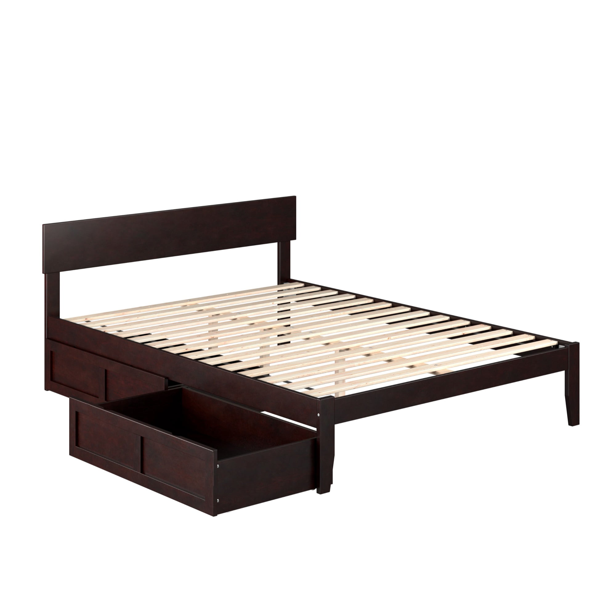 AG8113441 Boston Queen Size Bed with 2 Drawers, Espresso -  Atlantic Furniture