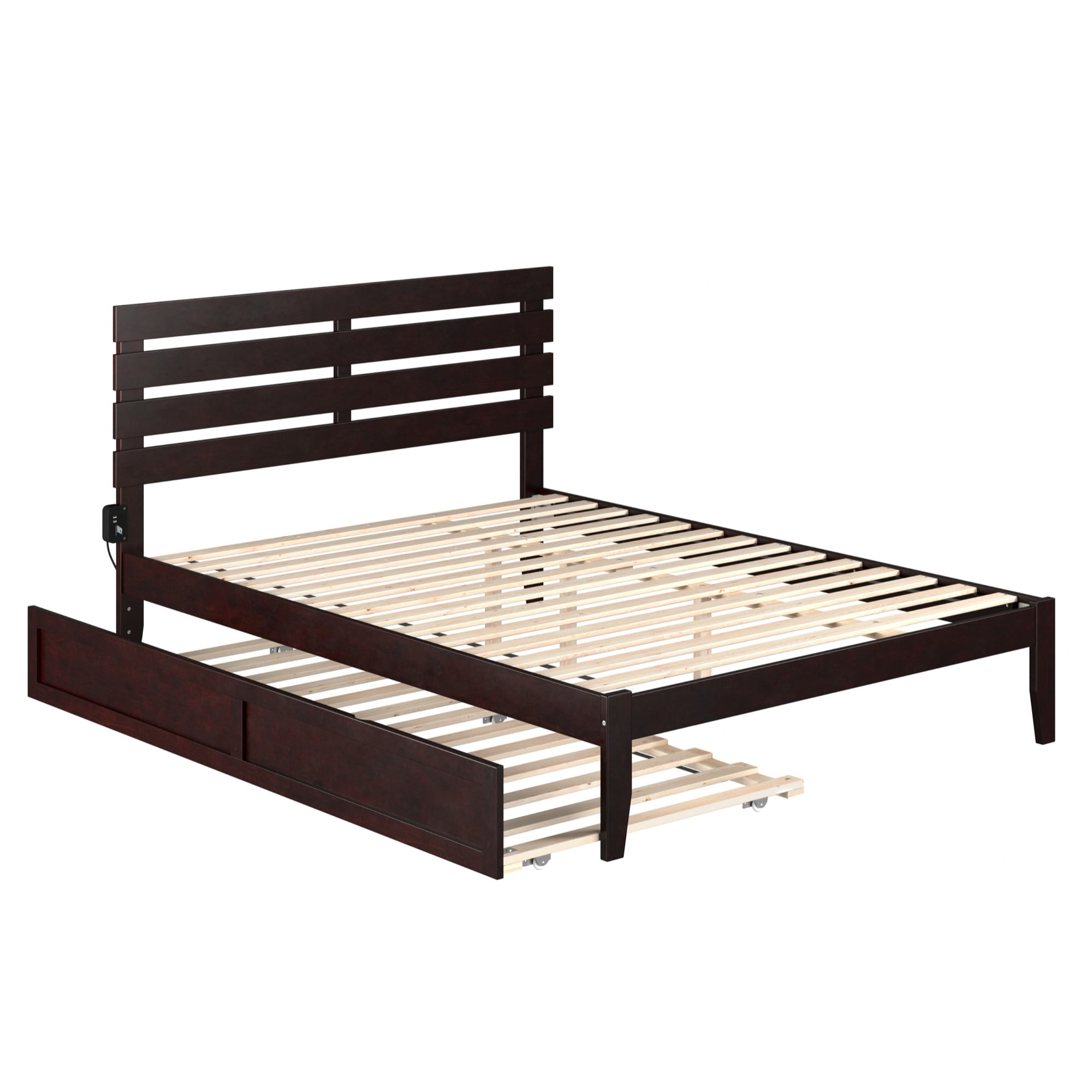 AG8311141 Oxford Queen Size Bed with Twin Extra Long Trundle, Espresso -  AFI