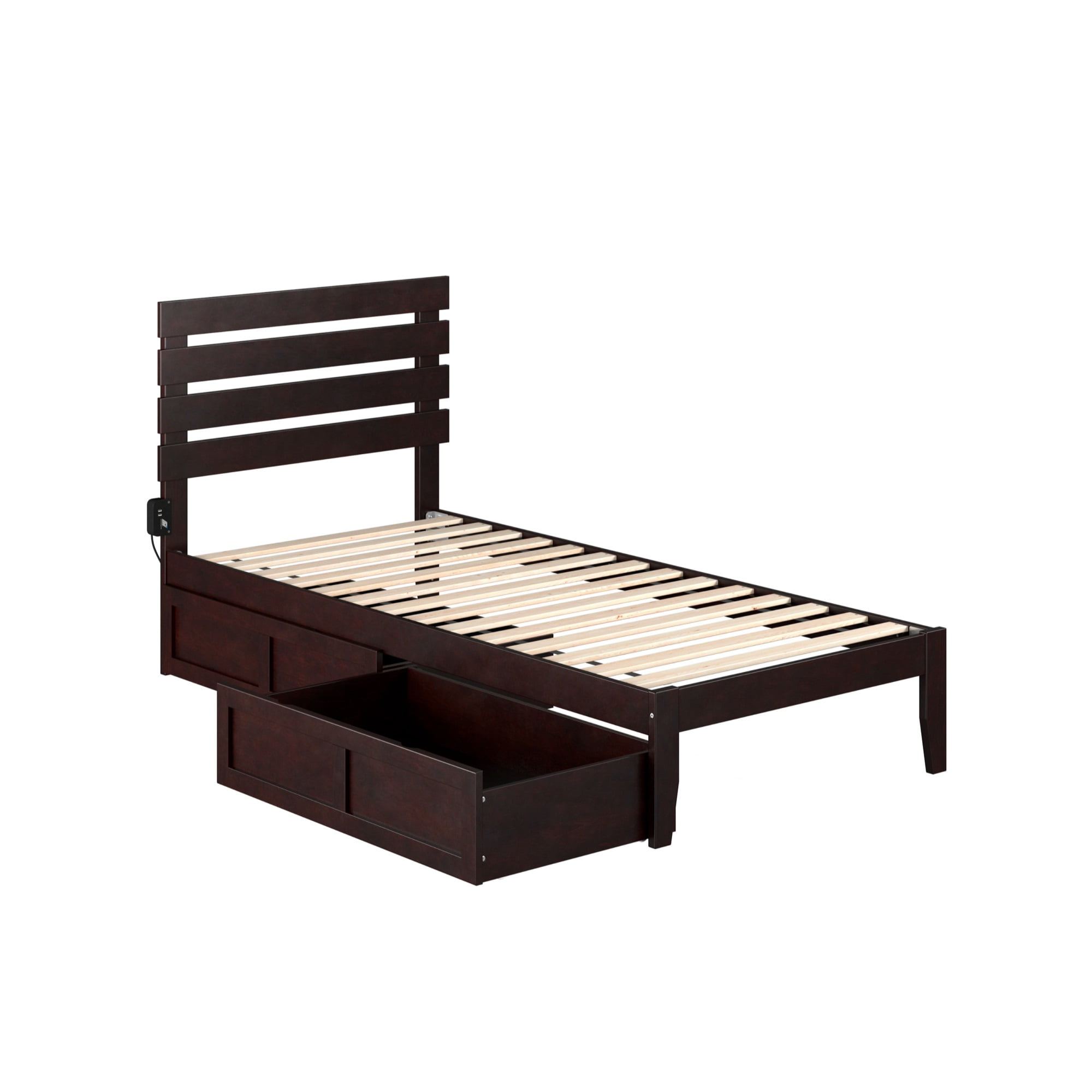 AG8313411 Oxford Twin Extra Long Bed with 2 Drawers, Espresso -  AFI