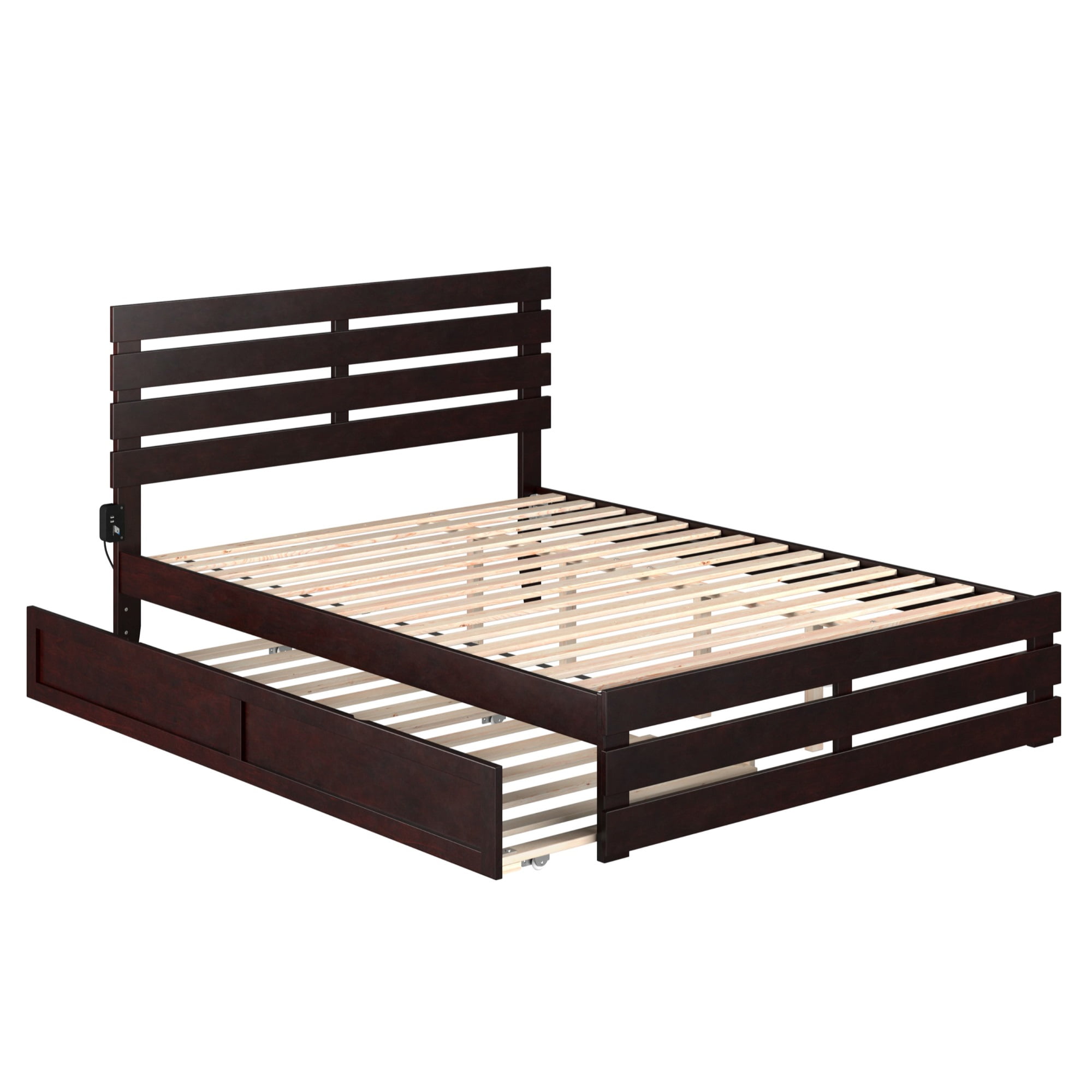 Picture of Atlantic Furniture AG8361141 Oxford Queen Size Bed with Footboard & Twin Extra Long Trundle&#44; Espresso