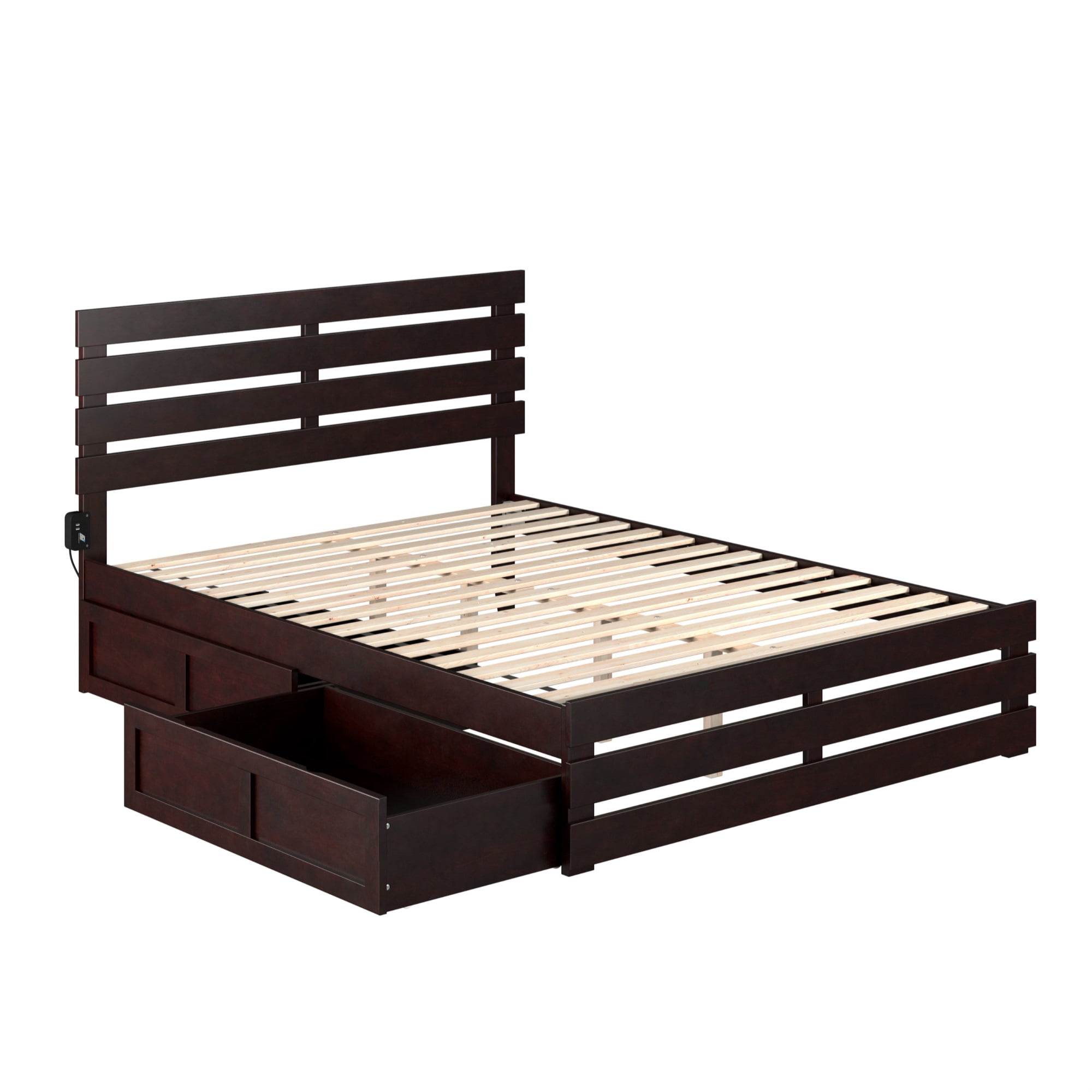 Picture of Atlantic Furniture AG8363441 Oxford Queen Size Bed with Footboard & 2 Drawers&#44; Espresso
