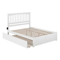 Picture of AFI Furnishings AR8752042 Mission Solid Wood Platform Bed with Footboard & Twin XL Trundle&#44; White - King Size