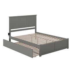 Picture of AFI Furnishings AR8652049 Madison Solid Wood Platform Bed with Footboard & Twin XL Trundle&#44; Grey - King Size