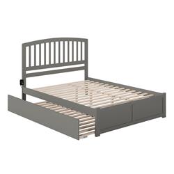 Picture of AFI Furnishings AR8852049 Richmond Solid Wood Platform Bed with Footboard & Twin XL Trundle&#44; Grey - King size