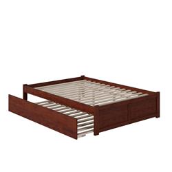 Picture of AFI Furnishings AR8052044 Concord Solid Wood Platform Bed with Footboard & Twin XL Trundle&#44; Walnut - King Size