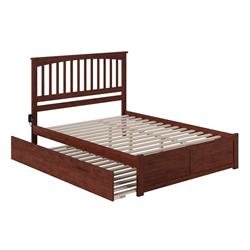 Picture of AFI Furnishings AR8752044 Mission Solid Wood Platform Bed with Footboard & Twin XL Trundle&#44; Walnut - King Size