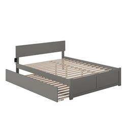 Picture of AFI Furnishings AR8152049 Orlando Solid Wood Platform Bed with Footboard & Twin XL Trundle&#44; Grey - King Size