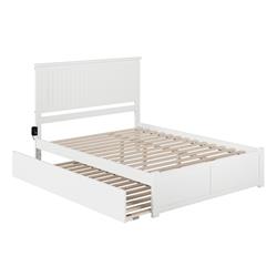 Picture of AFI Furnishings AR8252042 Nantucket Solid Wood Platform Bed with Footboard & Twin XL Trundle&#44; White - King Size