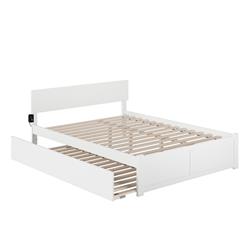 Picture of AFI Furnishings AR8152042 Orlando Solid Wood Platform Bed with Footboard & Twin XL Trundle&#44; White - King Size