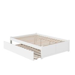 Picture of AFI Furnishings AR8052042 Concord Solid Wood Platform Bed with Footboard & Twin XL Trundle&#44; White - King Size