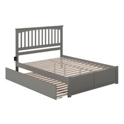 Picture of AFI Furnishings AR8752049 Mission Solid Wood Platform Bed with Footboard & Twin XL Trundle&#44; Grey - King Size