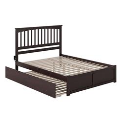 Picture of AFI Furnishings AR8752041 Mission Solid Wood Platform Bed with Footboard & Twin XL Trundle&#44; Espresso - King Size