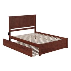 Picture of AFI Furnishings AR8652044 Madison Solid Wood Platform Bed with Footboard & Twin XL Trundle&#44; Walnut - King Size