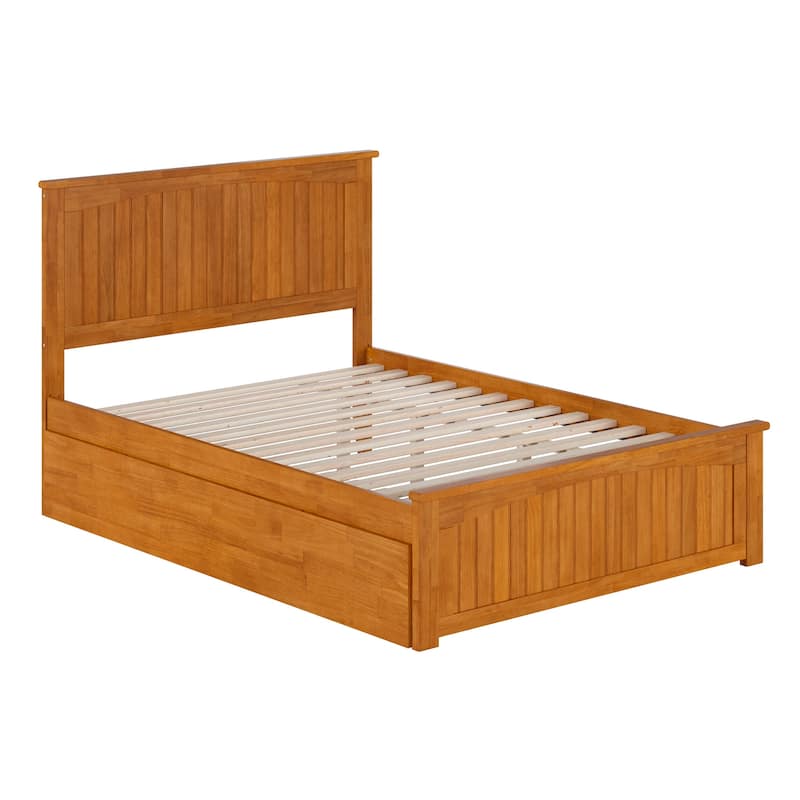 AR822601T Nantucket Solid Wood Platform Bed with Matching Footboard & Twin Trundle, Light Toffee - Twin Size -  Atlantic Furniture