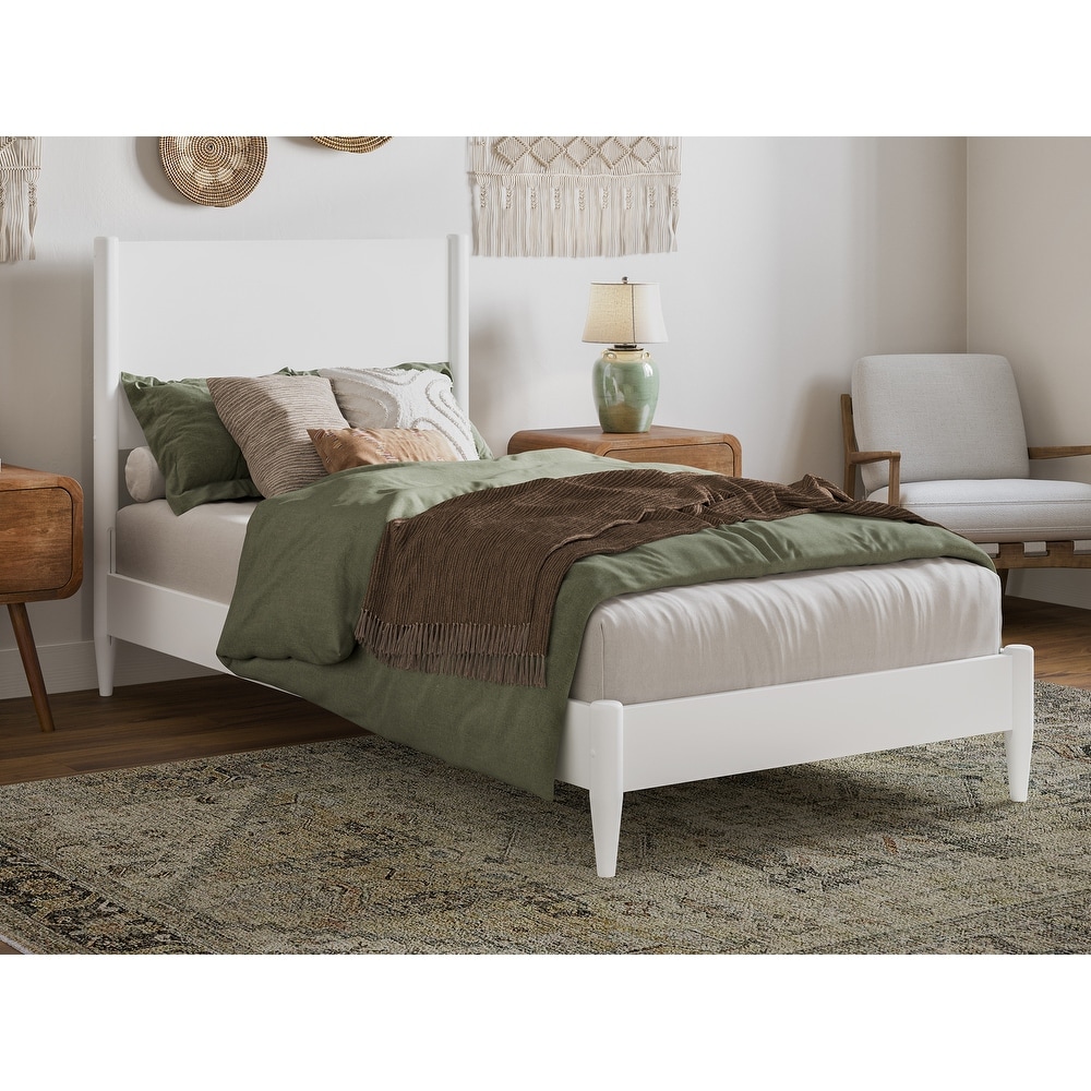 Pasadena Solid Wood Low Profile Platform Bed, White - Twin Extra Large -  LivingQuarters, LI4297956