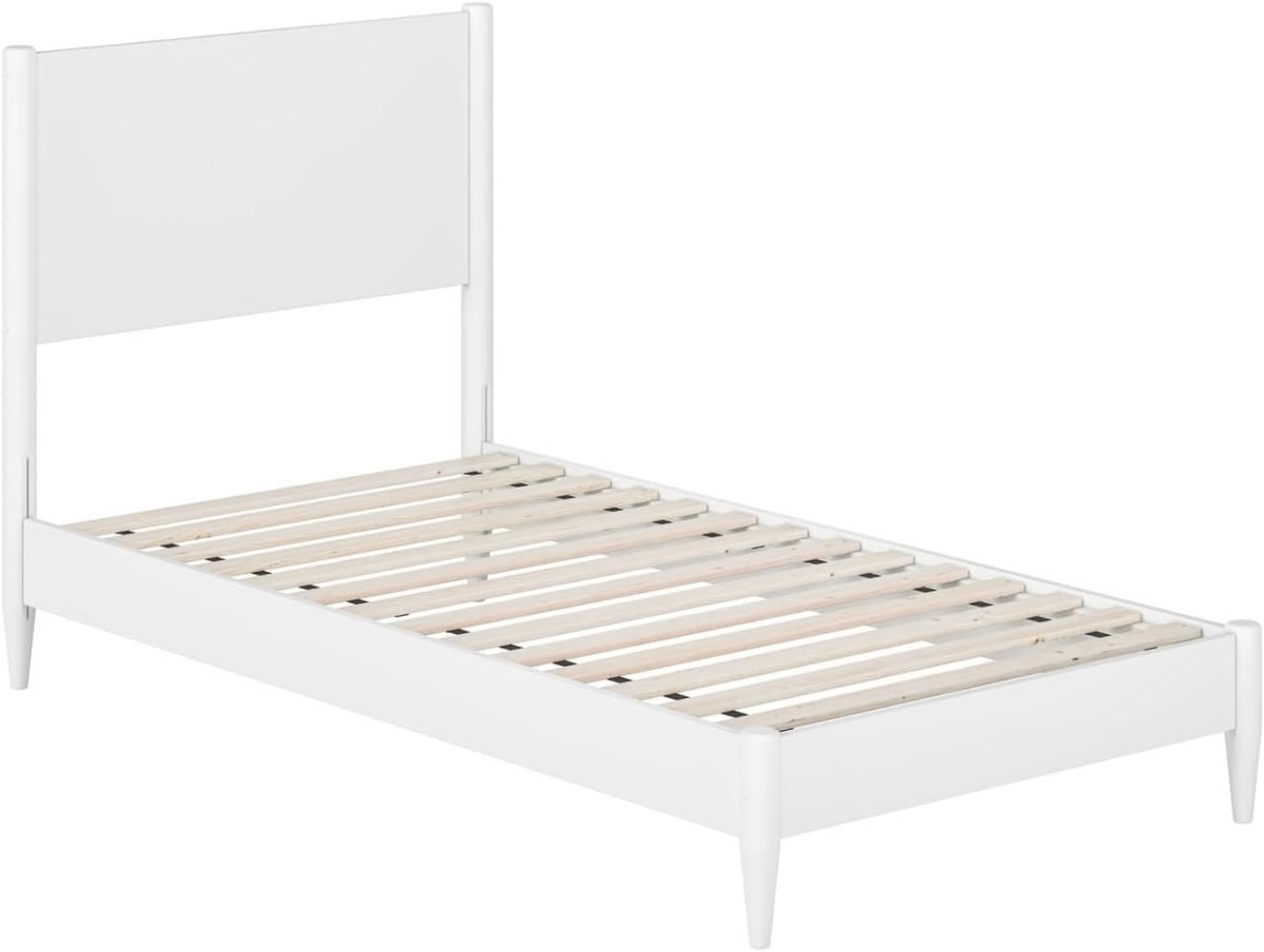 Pasadena Solid Wood Low Profile Platform Bed, White - Twin Size -  LivingQuarters, LI4297981