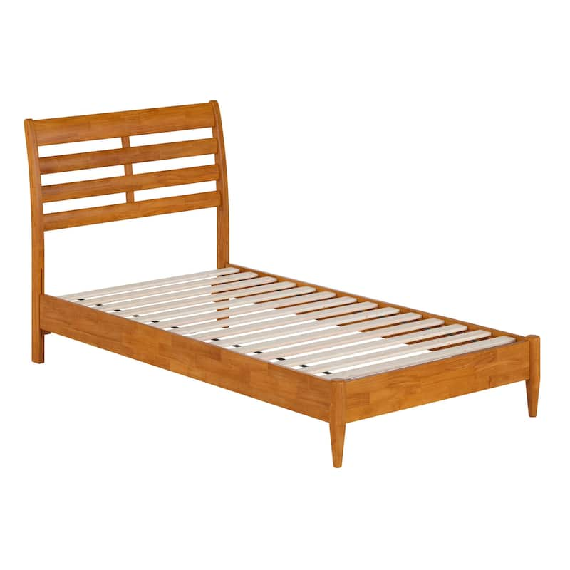 Savannah Solid Wood Low Profile Platform Bed, Light Toffee - Twin Size -  LivingQuarters, LI4298005