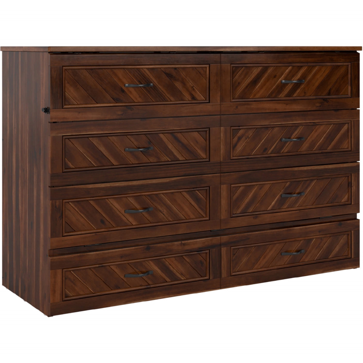 Picture of AFI Furnishings AC794146 Alpine Murphy Bed Chest&#44; Mattress & Charging Station&#44; Barnwood - Queen Size