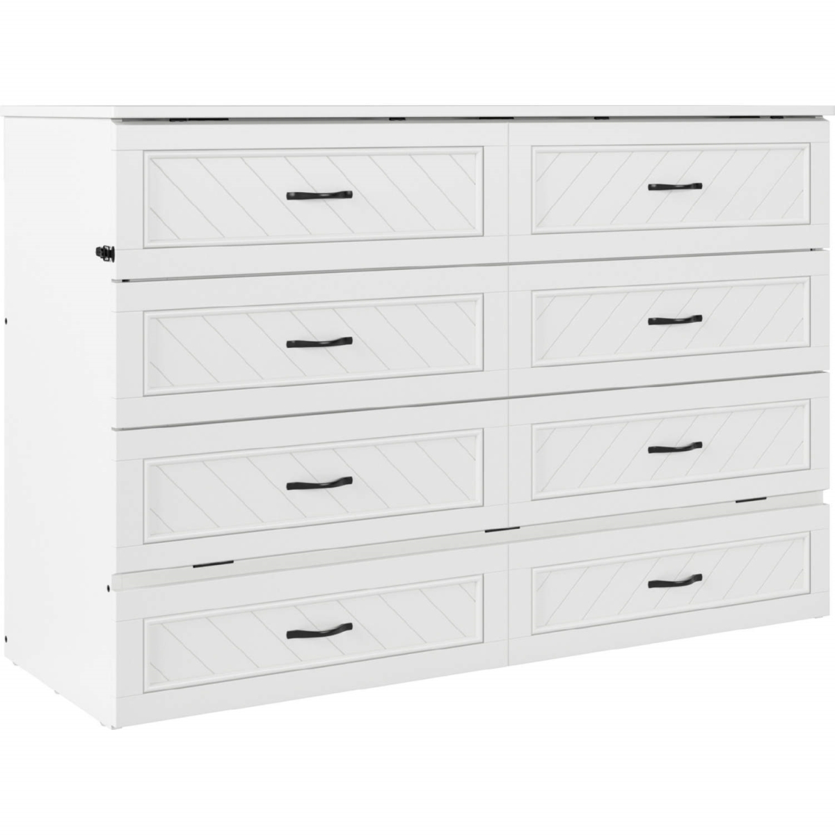 Picture of AFI Furnishings AC794142 Alpine Murphy Bed Chest&#44; Mattress & Charging Station&#44; White - Queen Size