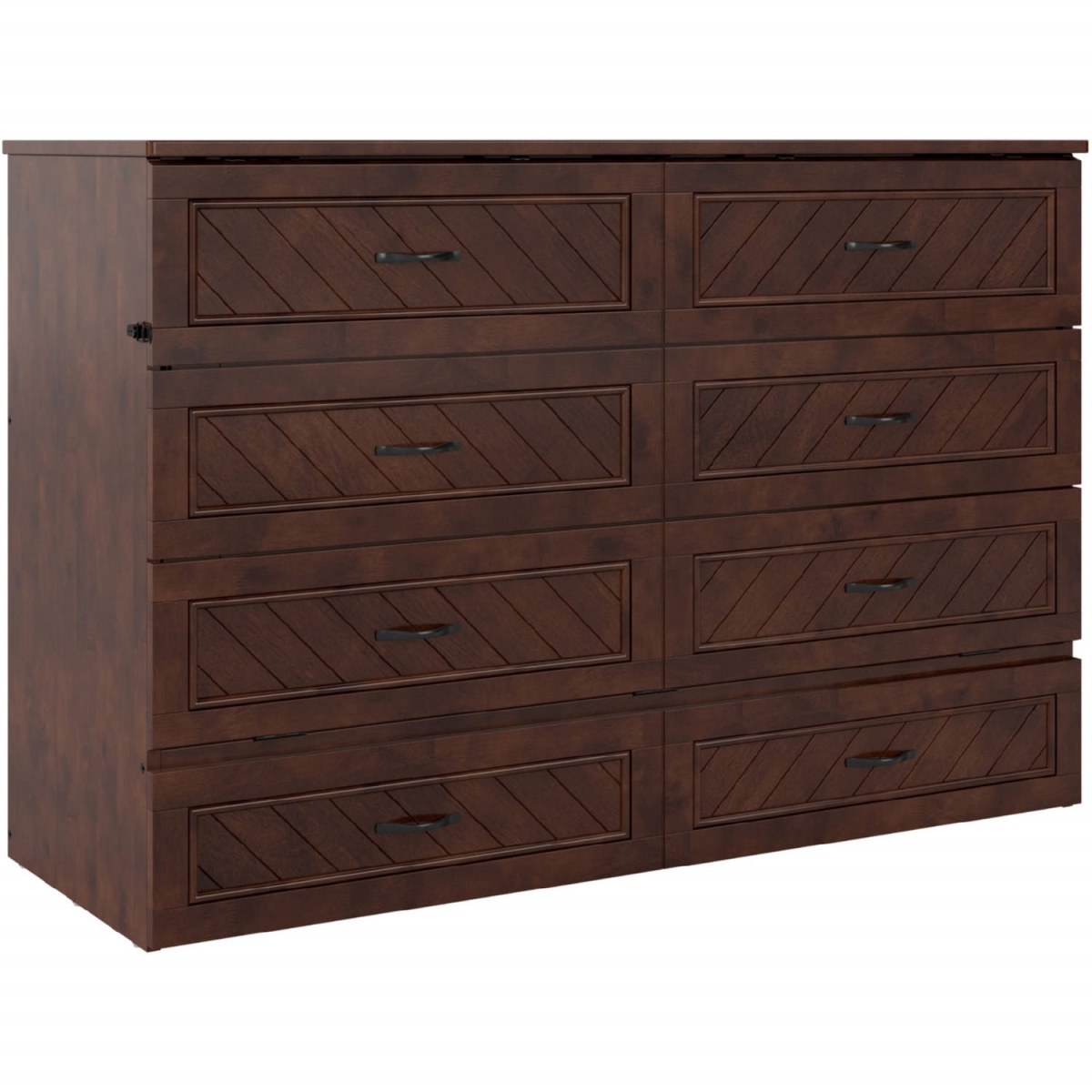 Picture of AFI Furnishings AC794144 Alpine Murphy Bed Chest&#44; Mattress & Charging Station&#44; Walnut - Queen Size