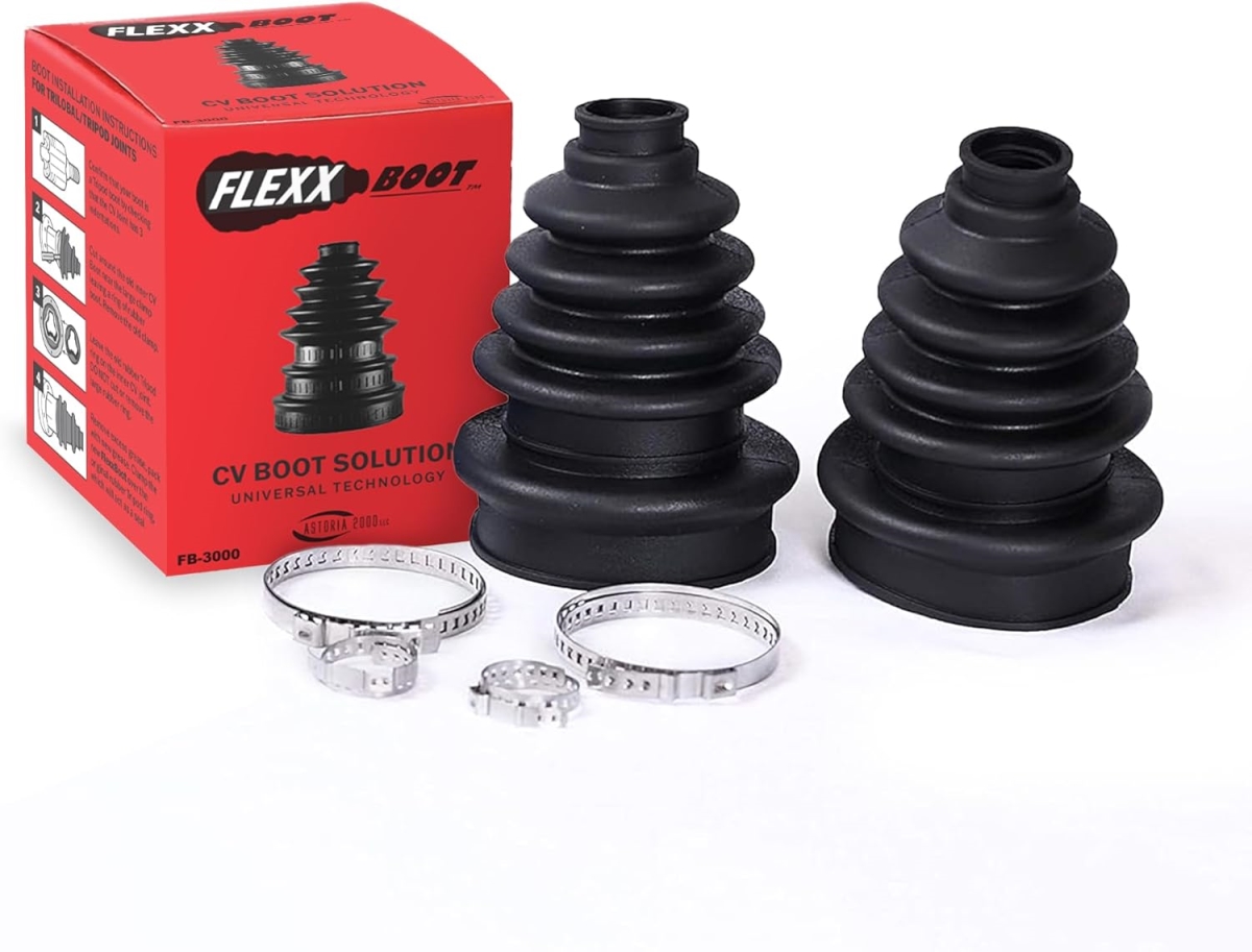FB3000-2B FB3000-2B Universal Small Shaft CV Boots for Shaft 19-24 mm 2 pack includes 2 FB3000 Boots & Clamps
