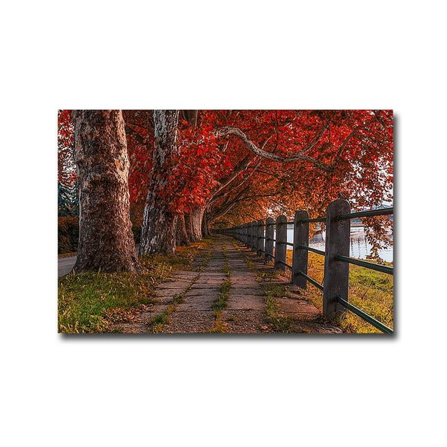Walk by The River by Vladimer Kostka Premium Oversize Gallery-Wrapped Canvas Giclee Art - 30 x 45 x 1.5 in.