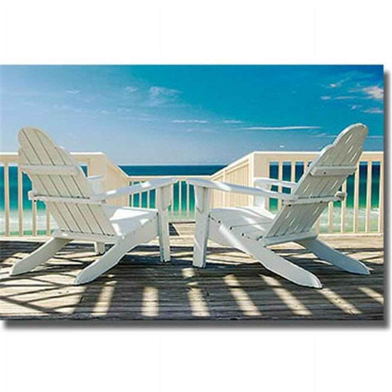Deck Chairs by Doug Cavanah Premium Oversize Gallery Wrapped Canvas Giclee Art - 30 x 45 x 1.5 in.