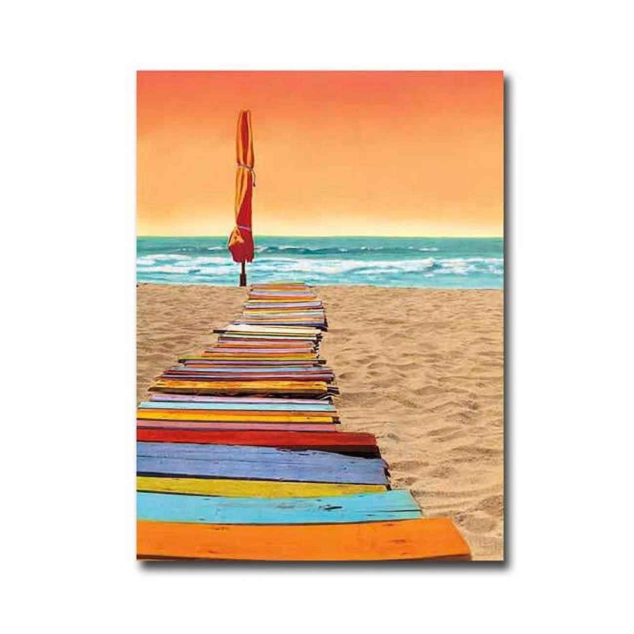 Orange Beachwalk by Robin Renee Hix Premium Gallery-Wrapped Canvas Giclee Art - 12 x 16 x 1.5 in.