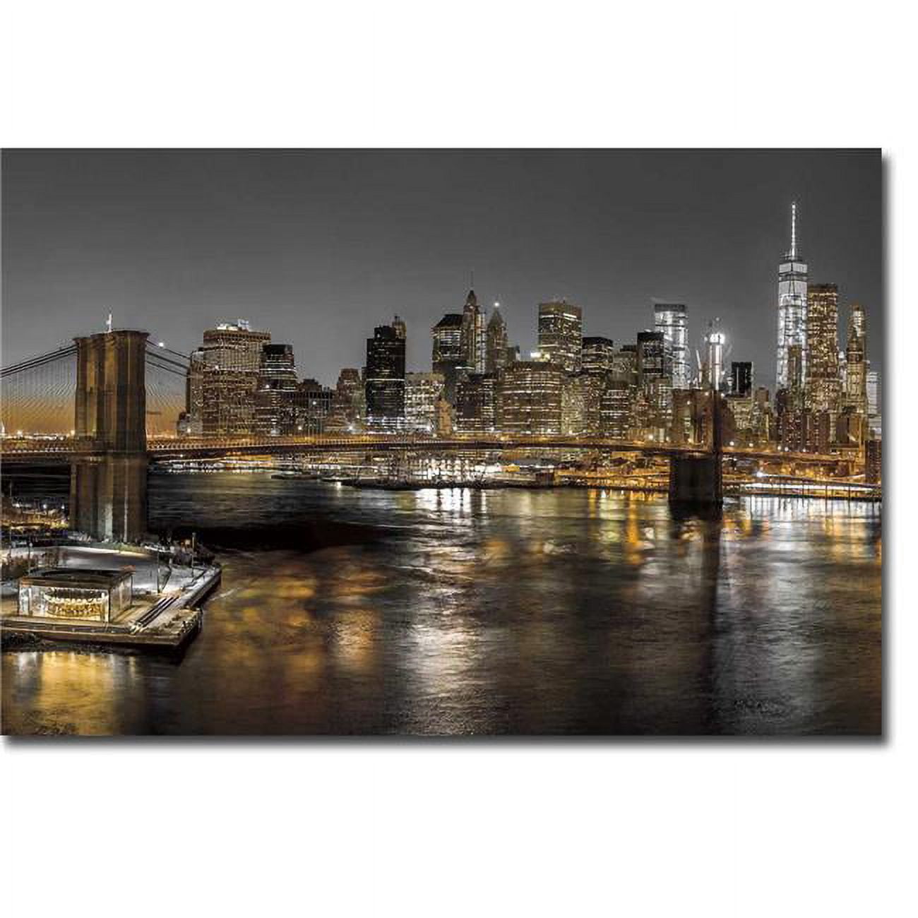 1624I796CG New York Pano by Frank Assaf Premium Gallery-Wrapped Canvas Giclee Panorama Art - 16 x 24 x 1.5 in.