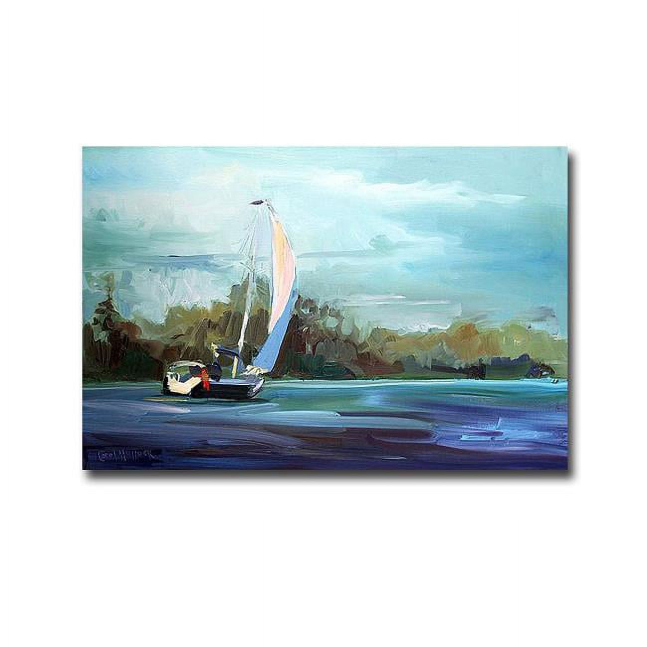 1624J767IG Sailboat by Carol Hallock Premium Gallery-Wrapped Canvas Giclee Art - 16 x 24 x 1.5 in.