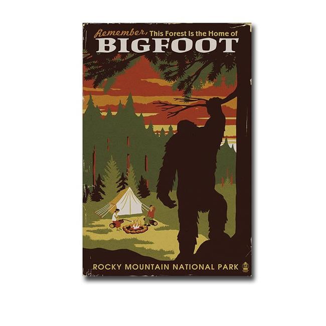 1624K5698EG Home of Bigfoot by Lantern Press Premium Gallery-Wrapped Canvas Giclee Art - 16 x 24 x 1.5 in.
