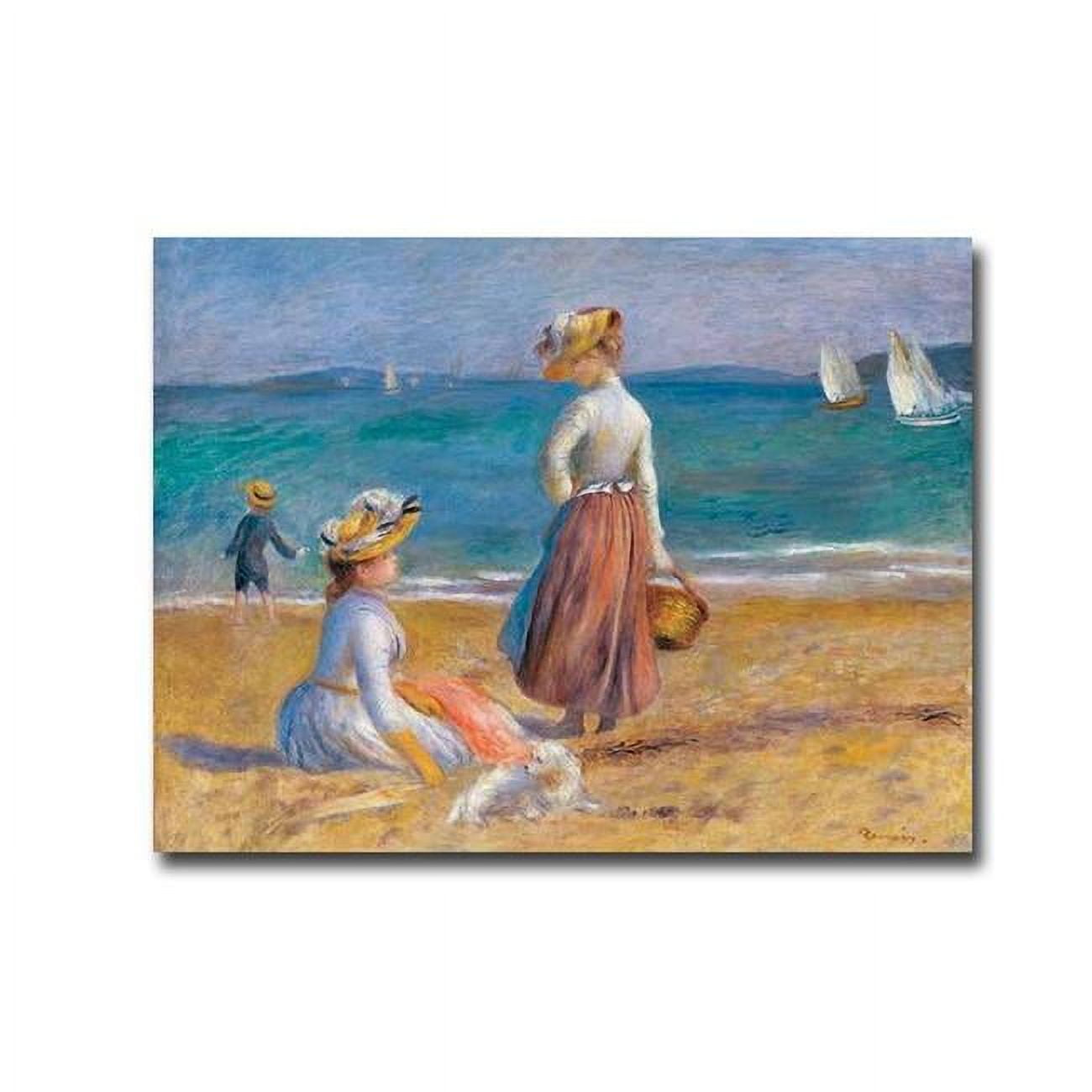 Figures on The Beach by Pierre Auguste Renoir Premium Gallery-Wrapped Canvas Giclee Art - 12 x 16 x 1.5 in.