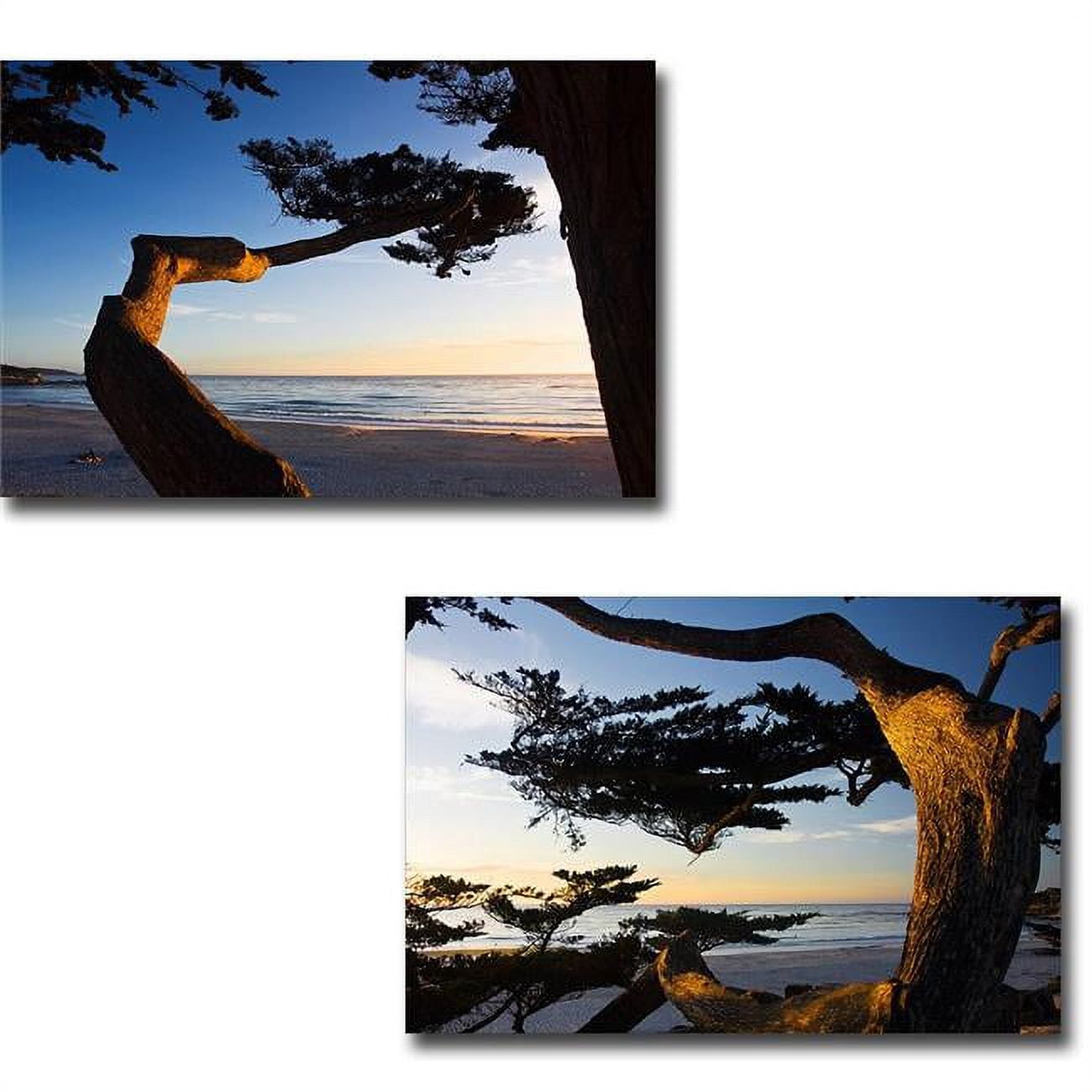 Carmel Sunset I & II by Alan Hausenflock 2-Piece Premium Gallery Wrapped Canvas Giclee Art Set - 12 x 18 x 1.5 in.